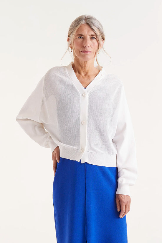 Compania fantastica Cárdigan de punto fino blanco