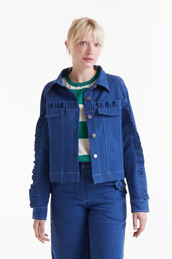 Compania fantastica Chaqueta vaquera con volantes