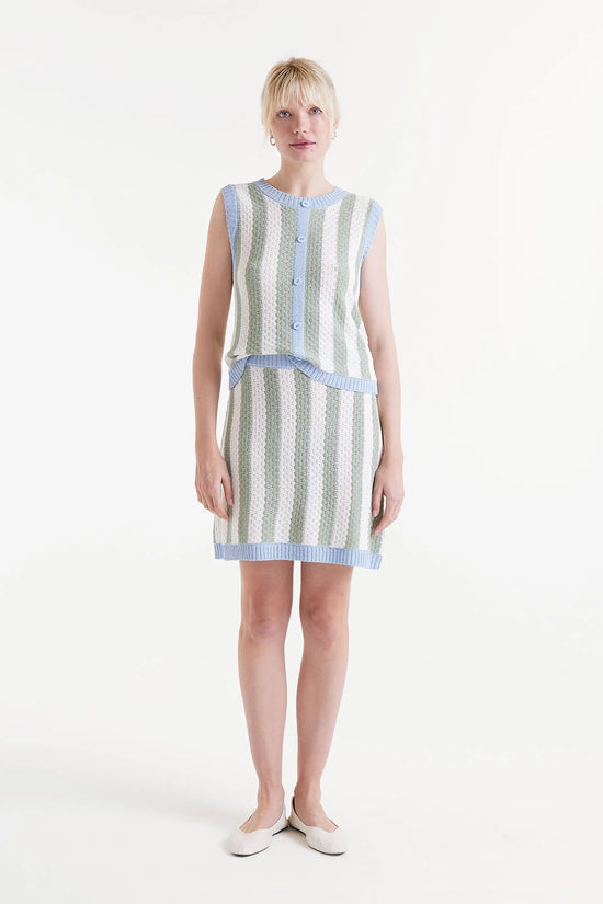 Compania Fantastica Falda Corta Punto Rayas Verdes