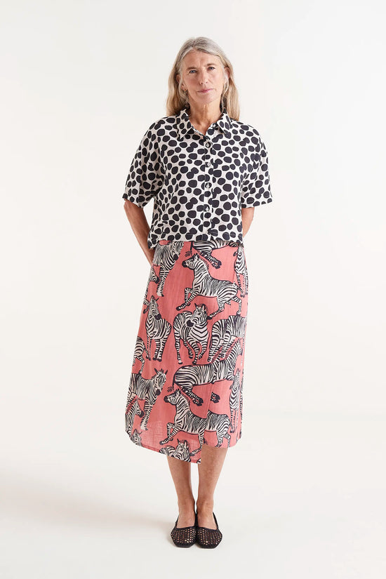 Compania Fantastica Falda Midi Estampado Cebras