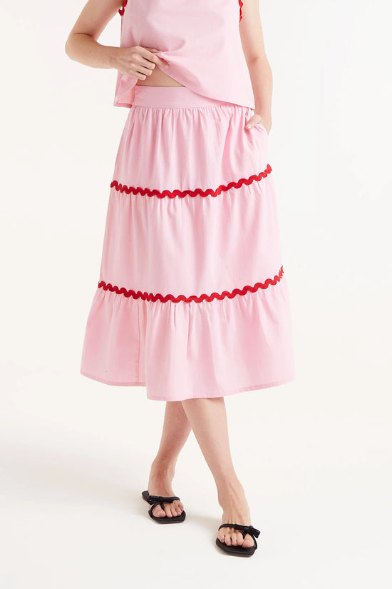 Compania fantastica Falda midi picunela rosa