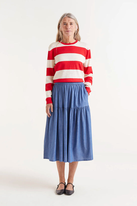 Compania Fantastica Falda Midi Vaquera