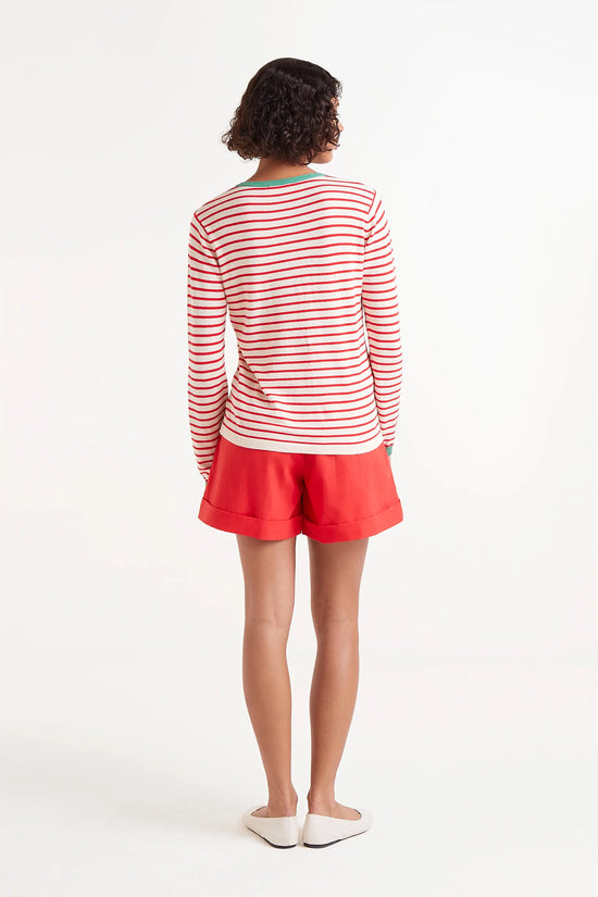 Compania Fantastica Jersey Cuello Pico Rayas Rojo