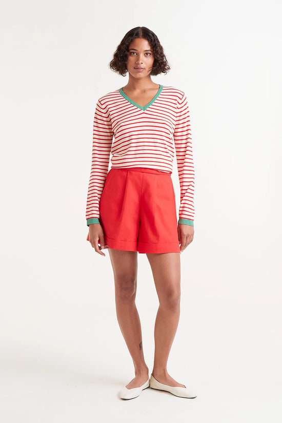 Compania Fantastica Jersey Cuello Pico Rayas Rojo