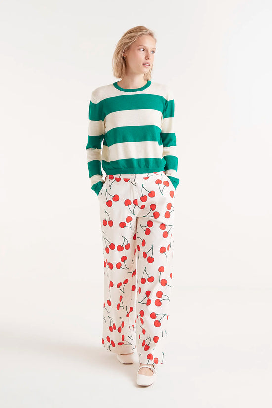 Compania Fantastica Jersey Punto Fino Rayas Verdes