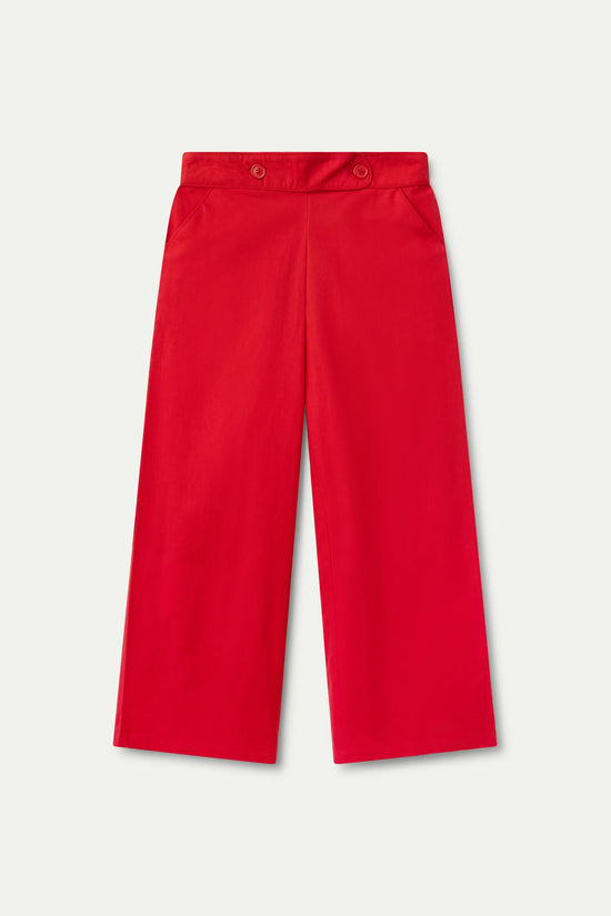 Compania Fantastica Pantalón Recto Botones Rojo