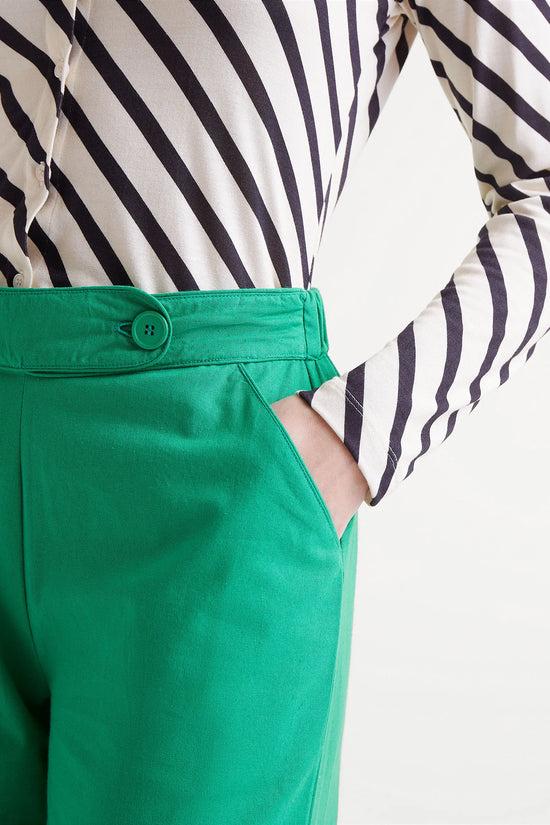Compania Fantastica Pantalón Recto Botones Verde