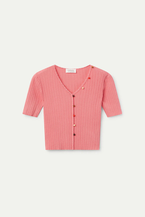 Compania Fantastica Top Canalé Abalorios Rosa
