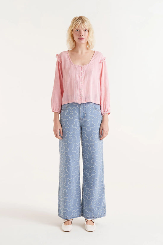 Compania Fantastica Top Escote Cuadrado Rosa