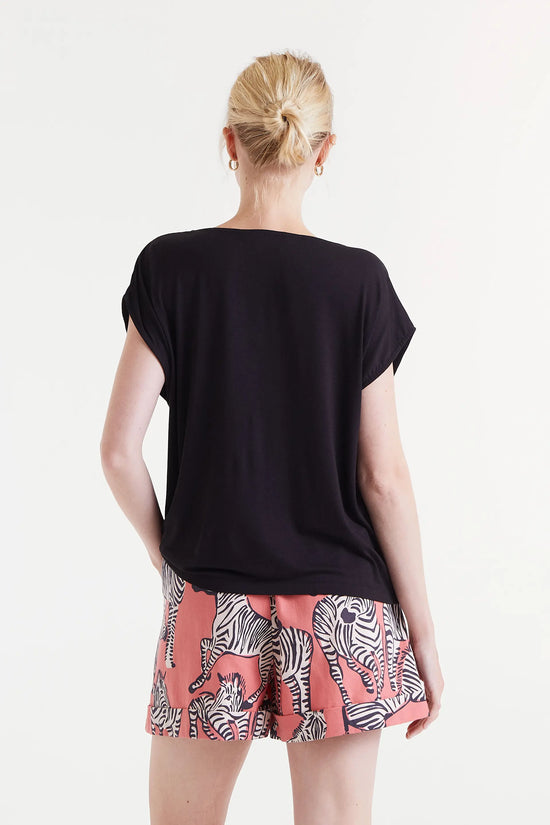 Compania Fantastica Top Manga Corta Negro