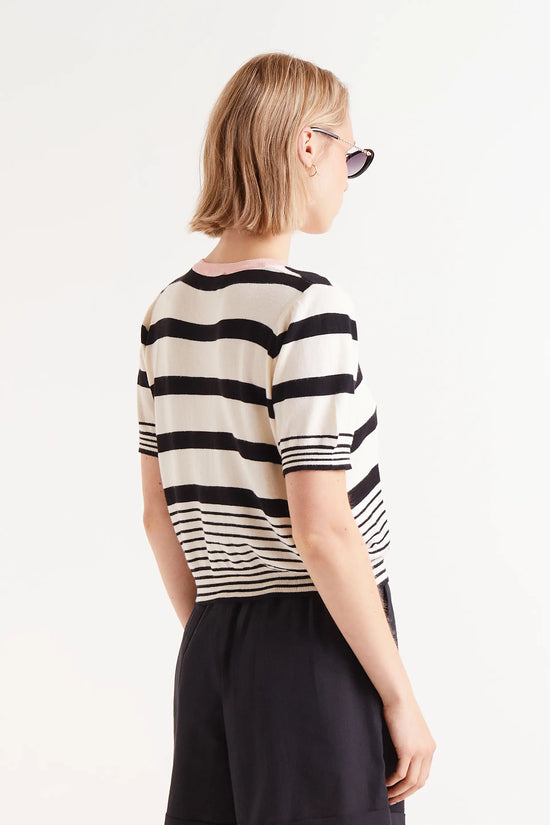 Compania Fantastica Top Manga Corta Rayas Negro