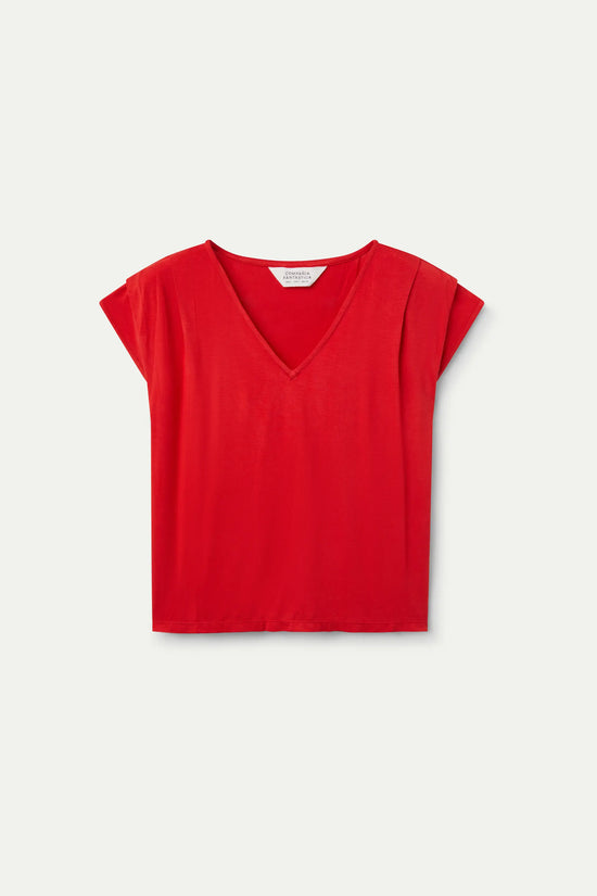 Compania Fantastica Top Manga Corta Rojo
