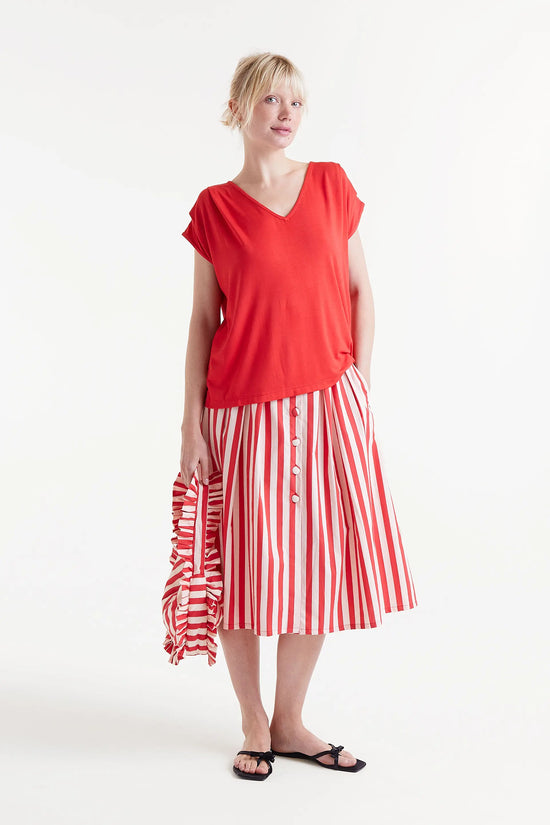 Compania Fantastica Top Manga Corta Rojo