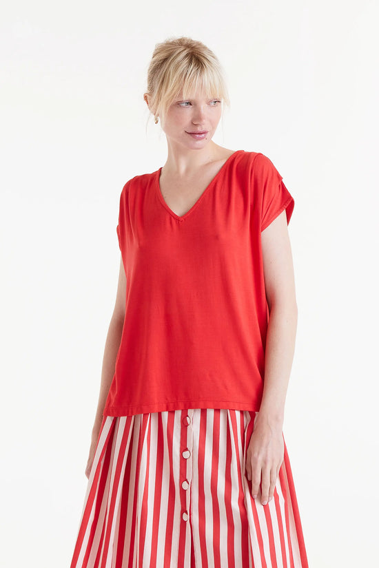 Compania fantastica Top manga corta rojo
