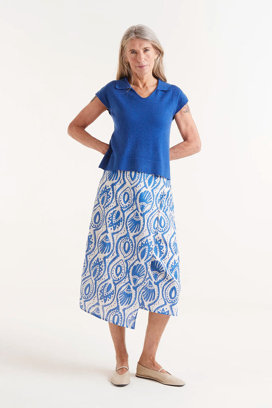 Compania Fantastica Top Punto Escote Pico Azul