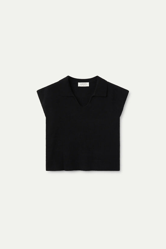 Compania Fantastica Top Punto Escote Pico Negro