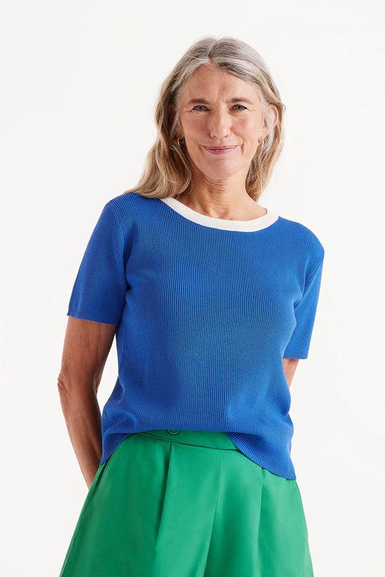 Compania fantastica Top punto manga corta azul