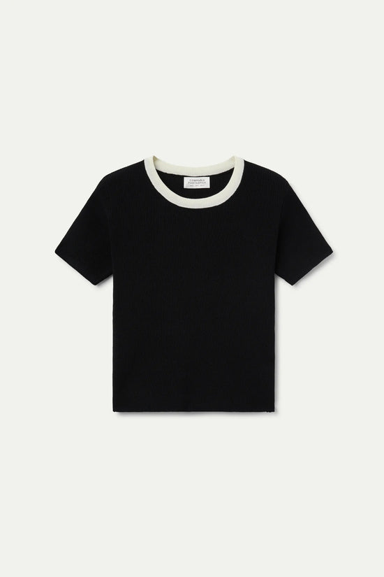 Compania Fantastica Top Punto Manga Corta Negro