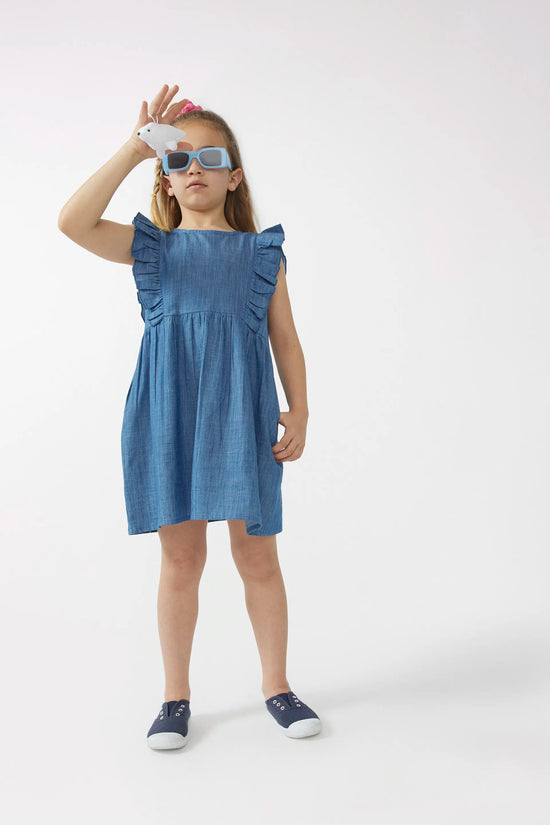 Compania fantastica Vestido corto de niña vaquero