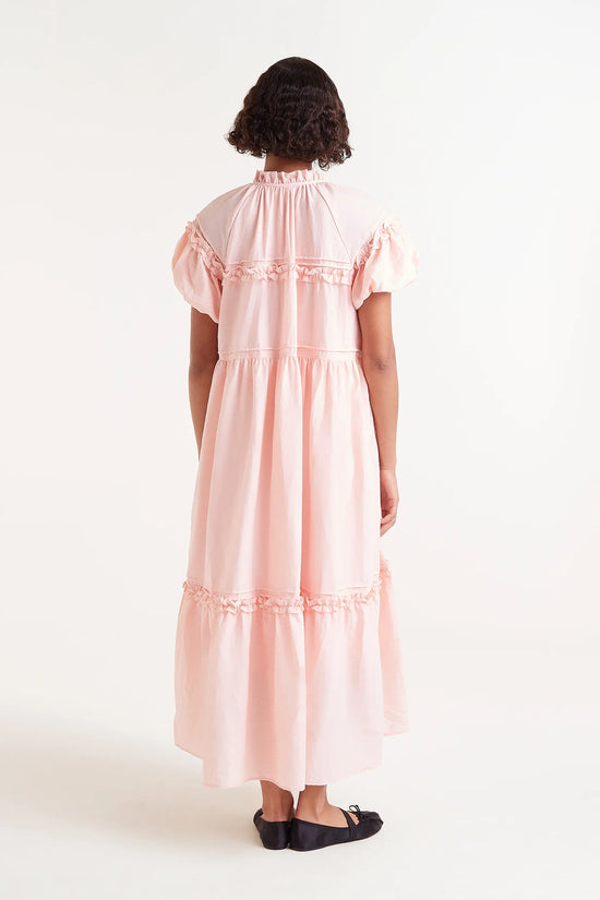 Compania Fantastica Vestido Largo Manga Corta Rosa