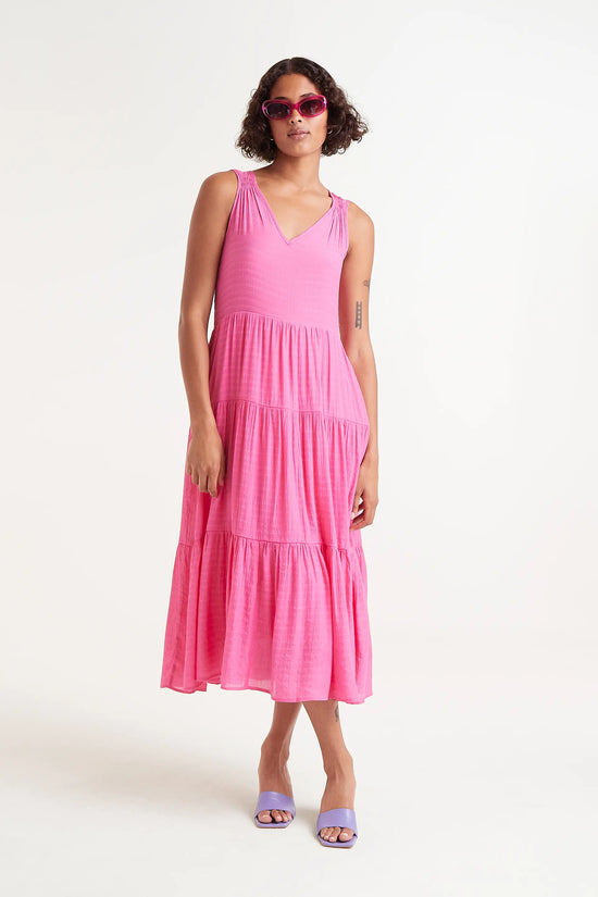 Compania fantastica Vestido midi fluido rosa