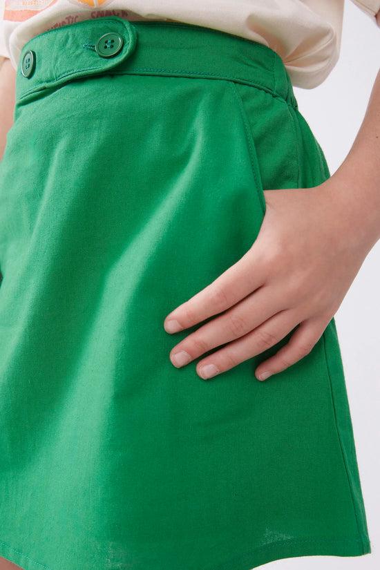 Compania Fantastica Falda Corta De Niña Botones Verde