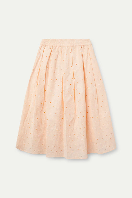 Compania Fantastica Falda Midi Algodón Bordado Naranja