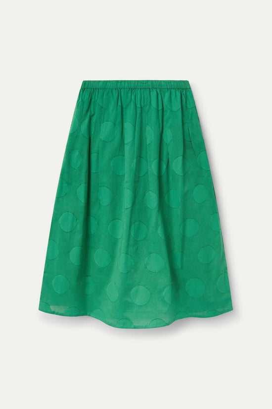 Compania Fantastica Falda Midi Estampado Círculos Verde