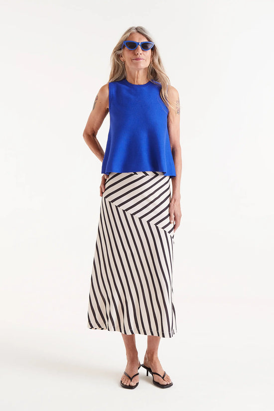 Compania Fantastica Falda Midi Estampado De Rayas Piano