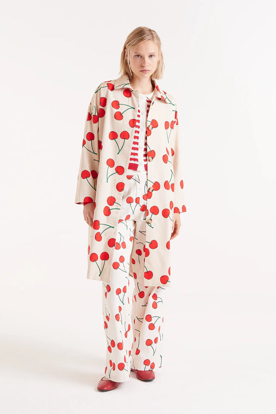 Compania fantastica Gabardina con estampado de cerezas
