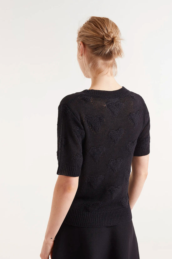 Compania Fantastica Jersey De Punto Corazones Negro