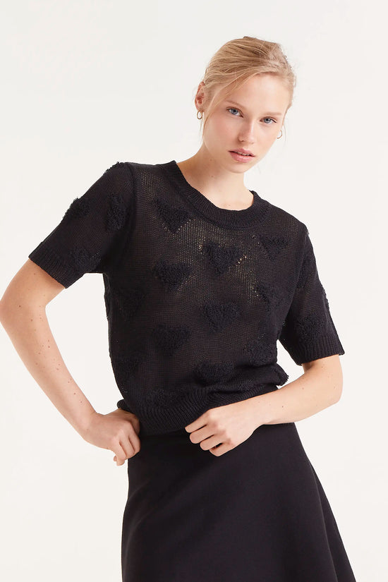 Compania fantastica Jersey de punto corazones negro