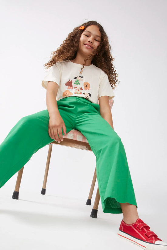 Compania Fantastica Pantalón De Niña Recto Botones Verde