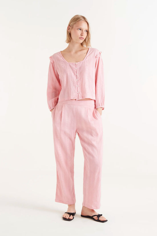 Compania Fantastica Pantalón Largo Algodón Dobby Rosa