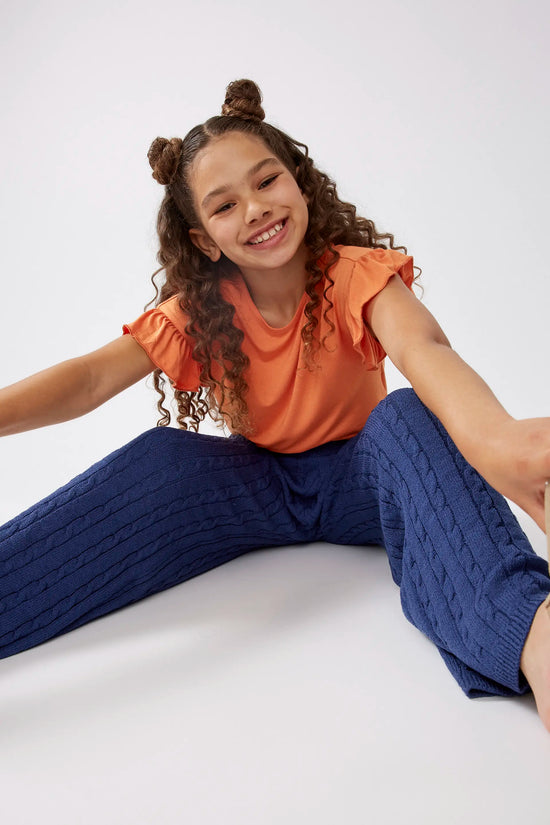 Compania Fantastica Top De Niña Con Volantes Naranja