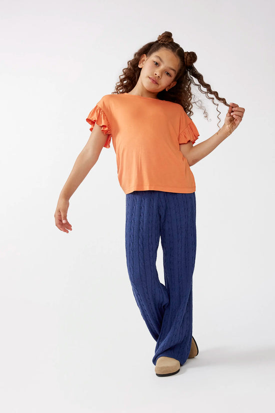 Compania fantastica Top de niña con volantes naranja