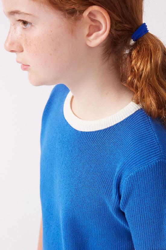 Compania Fantastica Top De Niña Punto Manga Corta Azul