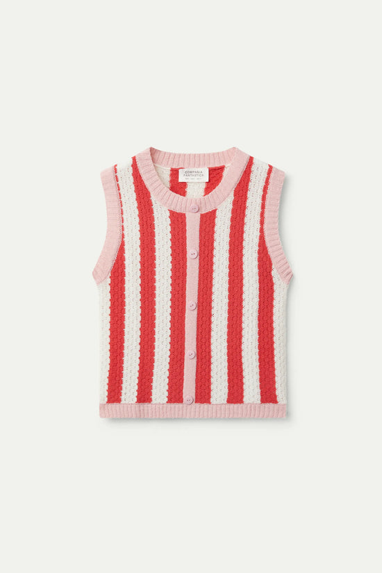 Compania Fantastica Top Punto Sin Mangas Rayas Rojas