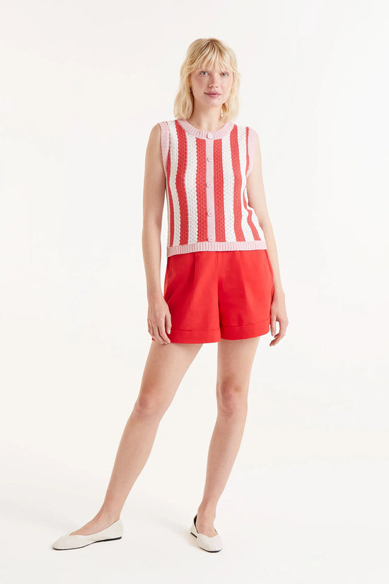 Compania Fantastica Top Punto Sin Mangas Rayas Rojas