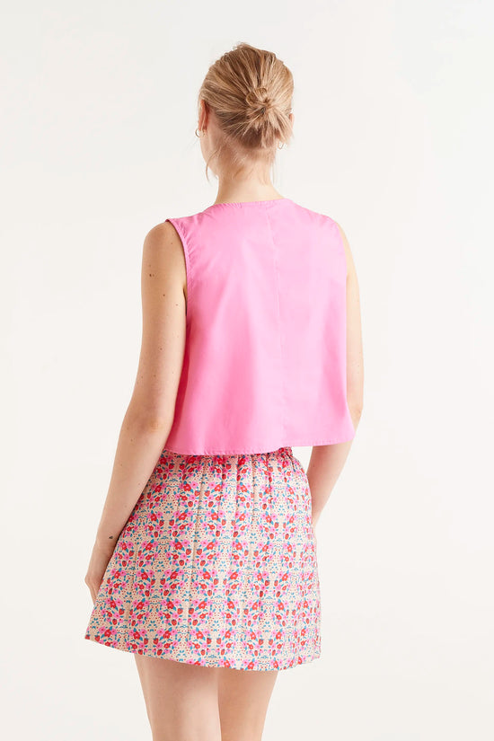 Compania Fantastica Top Sin Mangas Con Botones Rosa