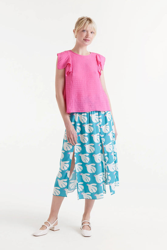 Compania Fantastica Top Sin Mangas Con Volantes Rosa