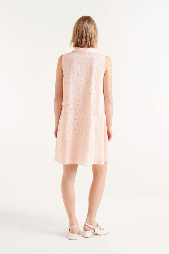 Compania Fantastica Vestido Corto Algodón Bordado Naranja