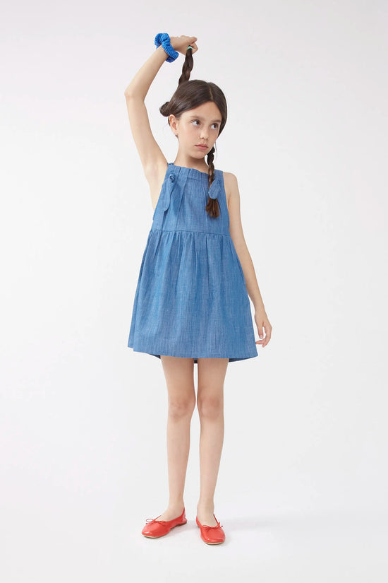 Compania fantastica Vestido corto de niña tirantes vaquero