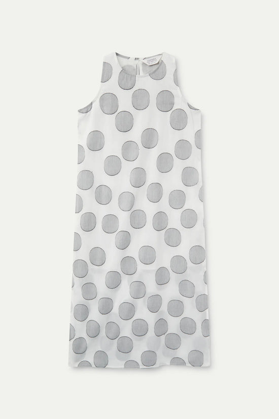 Compania Fantastica Vestido Largo Estampado Círculos Blanco