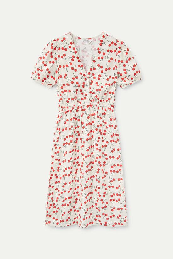 Compania Fantastica Vestido Midi Estampado De Cerezas