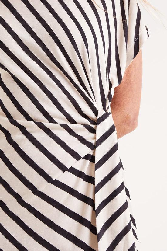 Compania Fantastica Vestido Midi Estampado Rayas Piano