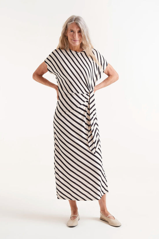 Compania fantastica Vestido midi estampado rayas Piano