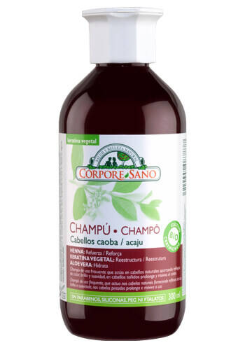 Corpore sano Champú Cabellos Caoba Henna Keratina Vegetal y Aloe Vera