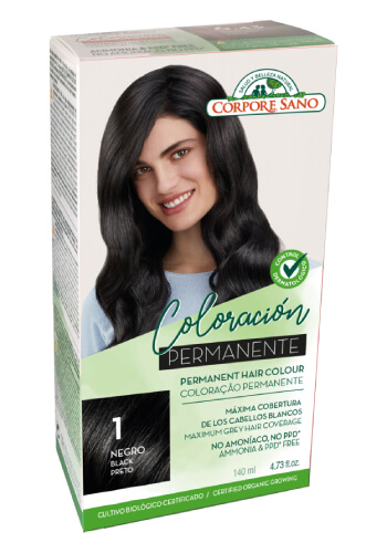 Corpore sano Coloración Permanente 1. Negro con Sésamo y Keratina Vegetal