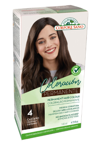 Corpore sano Coloración Permanente 4. Castaño con Sésamo y Keratina Vegetal
